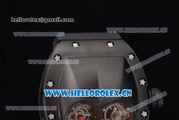 Richard Mille RM053 Miyota 9015 Automatic PVD Case with Skeleton Dial and Black Rubber Strap - Click Image to Close